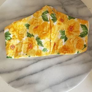 Yellow floral face mask